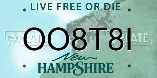 OO8T8I New Hampshire License Plate