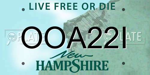 OOA22I New Hampshire License Plate