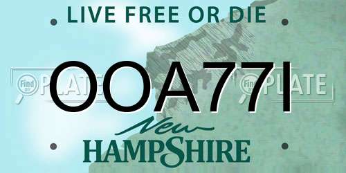 OOA77I New Hampshire License Plate