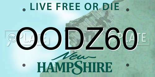 OODZ60 New Hampshire License Plate