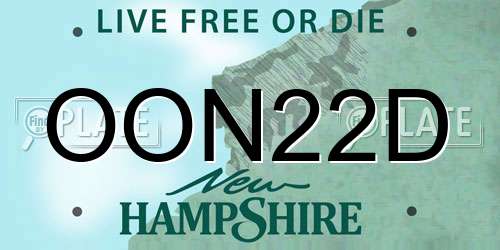 OON22D New Hampshire License Plate