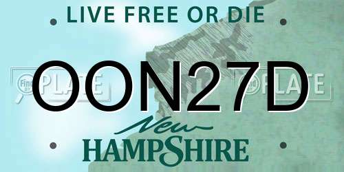 OON27D New Hampshire License Plate