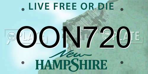 OON720 New Hampshire License Plate