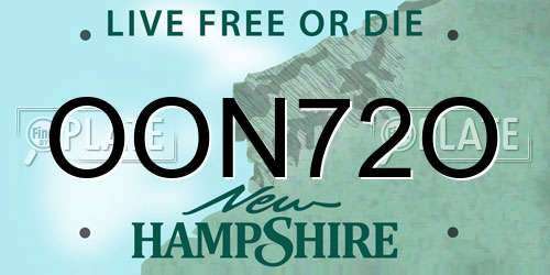 OON72O New Hampshire License Plate