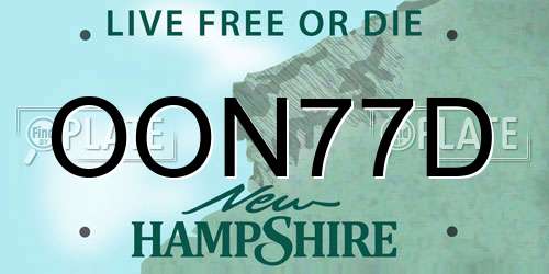 OON77D New Hampshire License Plate