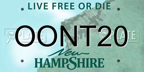 OONT20 New Hampshire License Plate