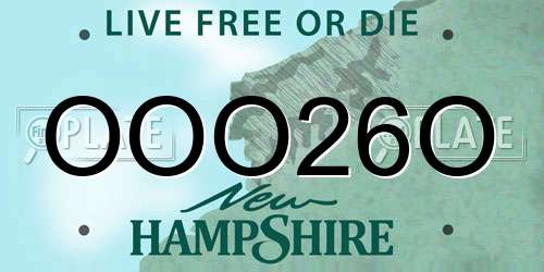 OOO26O New Hampshire License Plate