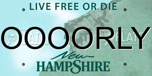 OOOORLY New Hampshire License Plate