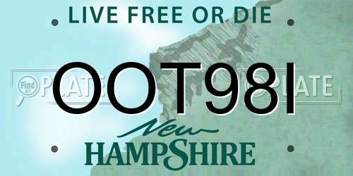 OOT98I New Hampshire License Plate