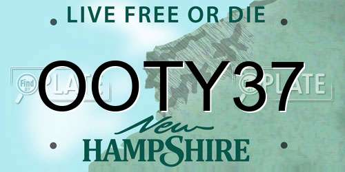 OOTY37 New Hampshire License Plate