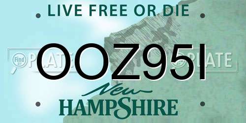 OOZ95I New Hampshire License Plate
