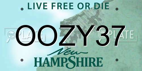 OOZY37 New Hampshire License Plate