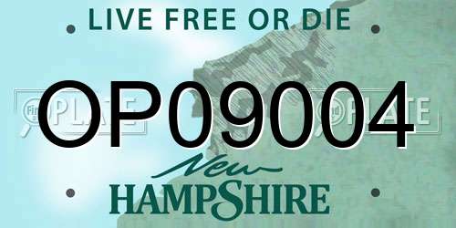 OP09004 New Hampshire License Plate