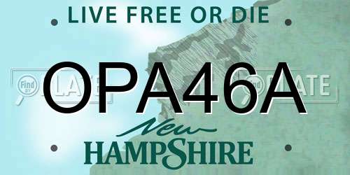 OPA46A New Hampshire License Plate