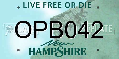 OPB042 New Hampshire License Plate