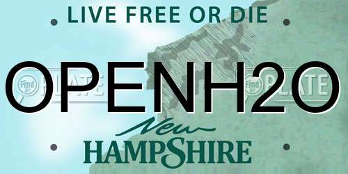 OPENH2O New Hampshire License Plate