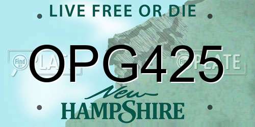 OPG425 New Hampshire License Plate