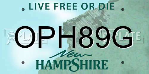 OPH89G New Hampshire License Plate