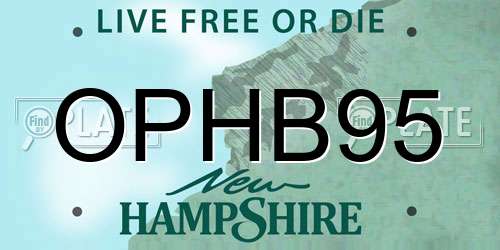 OPHB95 New Hampshire License Plate