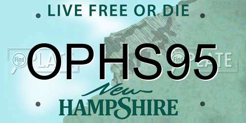 OPHS95 New Hampshire License Plate