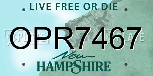 OPR7467 New Hampshire License Plate