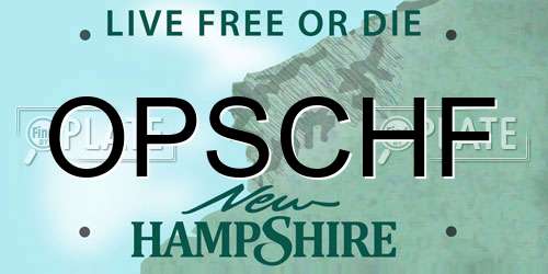 OPSCHF New Hampshire License Plate