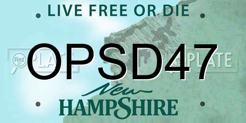 OPSD47 New Hampshire License Plate