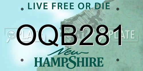 OQB281 New Hampshire License Plate
