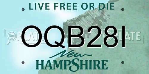 OQB28I New Hampshire License Plate