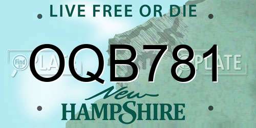 OQB781 New Hampshire License Plate