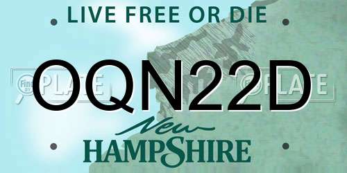 OQN22D New Hampshire License Plate