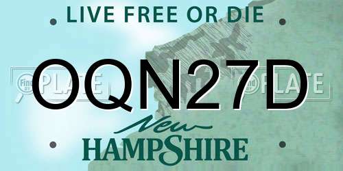 OQN27D New Hampshire License Plate
