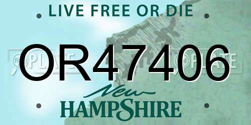 OR47406 New Hampshire License Plate