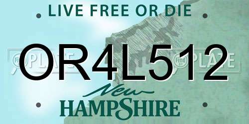 OR4L512 New Hampshire License Plate