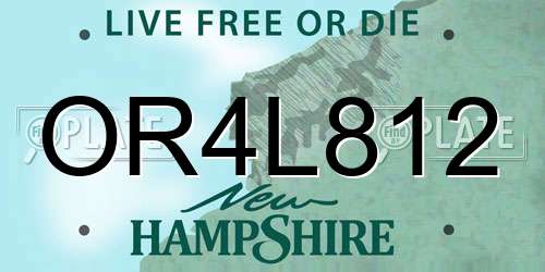 OR4L812 New Hampshire License Plate
