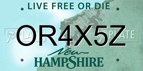OR4X5Z New Hampshire License Plate
