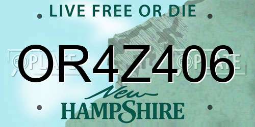 OR4Z406 New Hampshire License Plate