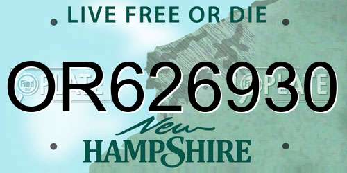 OR626930 New Hampshire License Plate