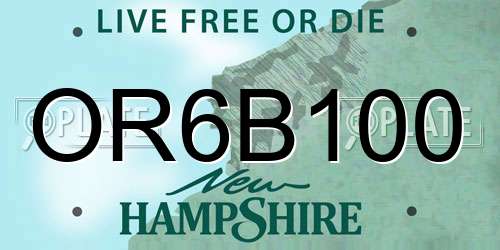 OR6B100 New Hampshire License Plate