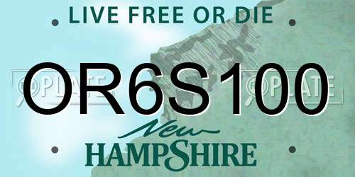 OR6S100 New Hampshire License Plate