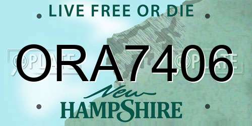 ORA7406 New Hampshire License Plate
