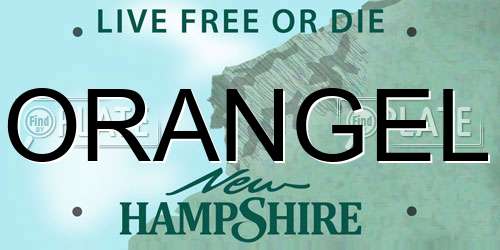 ORANGEL New Hampshire License Plate