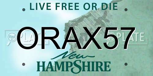 ORAX57 New Hampshire License Plate