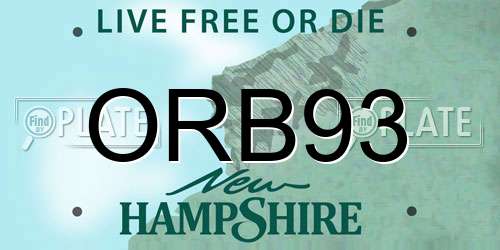 ORB93 New Hampshire License Plate
