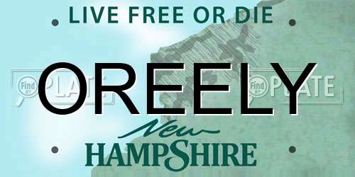 OREELY New Hampshire License Plate