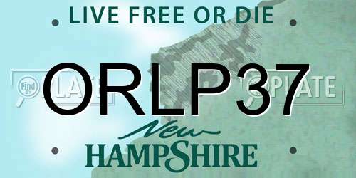 ORLP37 New Hampshire License Plate