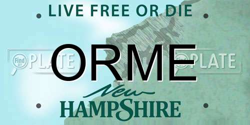 ORME New Hampshire License Plate