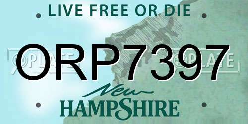 ORP7397 New Hampshire License Plate