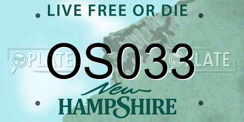 OS033 New Hampshire License Plate