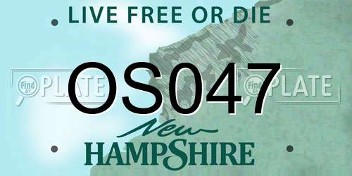 OS047 New Hampshire License Plate